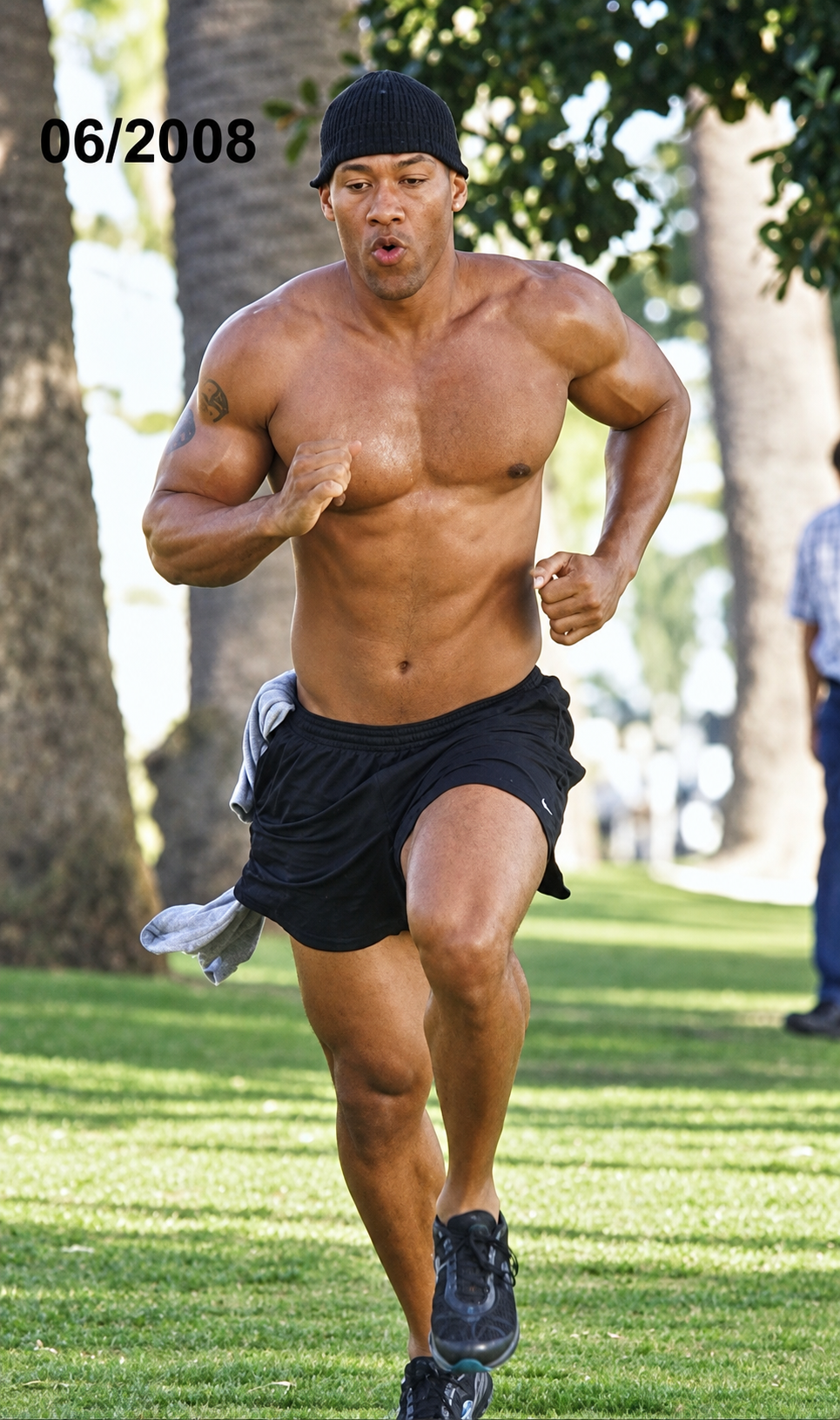 Running outdoors during a 2008 training session
